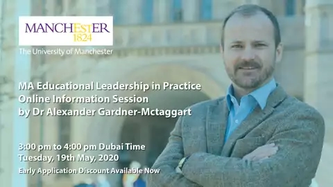 Part time MA Educational Leadership in Practice Information Session by Dr Alexander Gardner Mctaggart