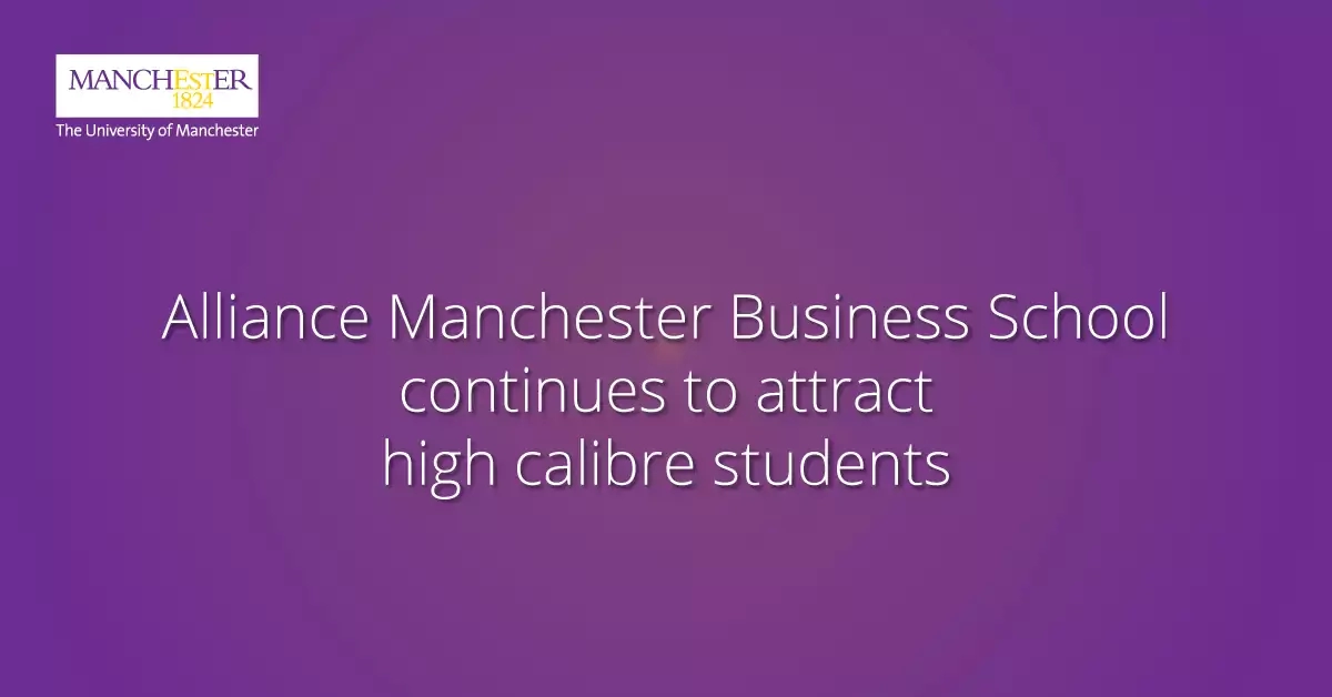 Alliance Manchester Business School continues to attract high calibre students across the region to the Global Part-time MBA 